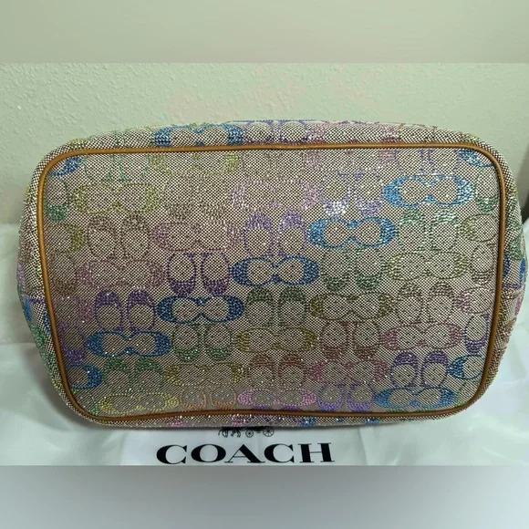 Coach Rainbow Crystal Kisslock Large Frame Bag #B22 - Picture 7 of 10